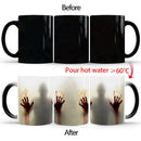 Axyaa Heat Color Changing Zombie Head Coffee Mug, Halloween Surprised Gift