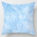 Axyaa Blue Geometric Marble Stripe Line Pillowcases - Set of 2