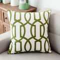 Axyaa Green Geometric Embroidered Cushion Cover 45x45cm