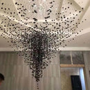 Axyaa Modern Crystal Chandelier for Staircase Lobby, Luxury LED Hanging Lamp