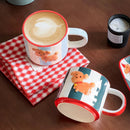 Axyaa Cartoon Dog Ceramic Mug Animal Shape Kids Breakfast Coffee Cup Birthday Gift