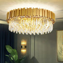 Axyaa Modern Gold LED Crystal Chandelier for Living & Dining Room