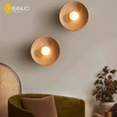 Axyaa Retro Wall Lamp: Wabi Sabi Round Sconce for Bedside, Corridor, Kitchen Decor