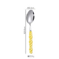 Axyaa Pearl Byen Ceramic Handle Cutlery Spoon Fork Set