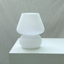 Axyaa Glass LED Mushroom Table Lamp: Korean Ins Style Striped Decor, Cute & Translucent
