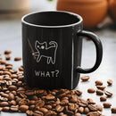 Axyaa Ceramic Cat Coffee Mug 11oz Black - Funny Cat Milk Tea Cup Beer Cup