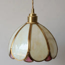 Axyaa Tiffany Glass Pull Chain Wall Sconce LED Lamp - Adjustable Bedroom Mirror Light