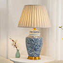 Axyaa Blue and White Porcelain Table Lamp, Neoclassical Style