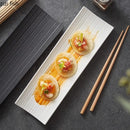Axyaa Striped Ceramic Sushi Plate Set for Molecular Cuisine Dining