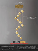 Axyaa Crystal Pendant Light: Luxury Grand Chandelier for Villa Loft Duplex