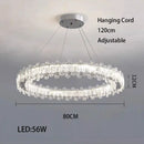 Axyaa LED Crystal Ceiling Lamp Modern Square Dimmable Dining Room Fixture