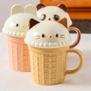 Axya Cute Ice Cream Ceramic Mug Set for Kitchen & Dining