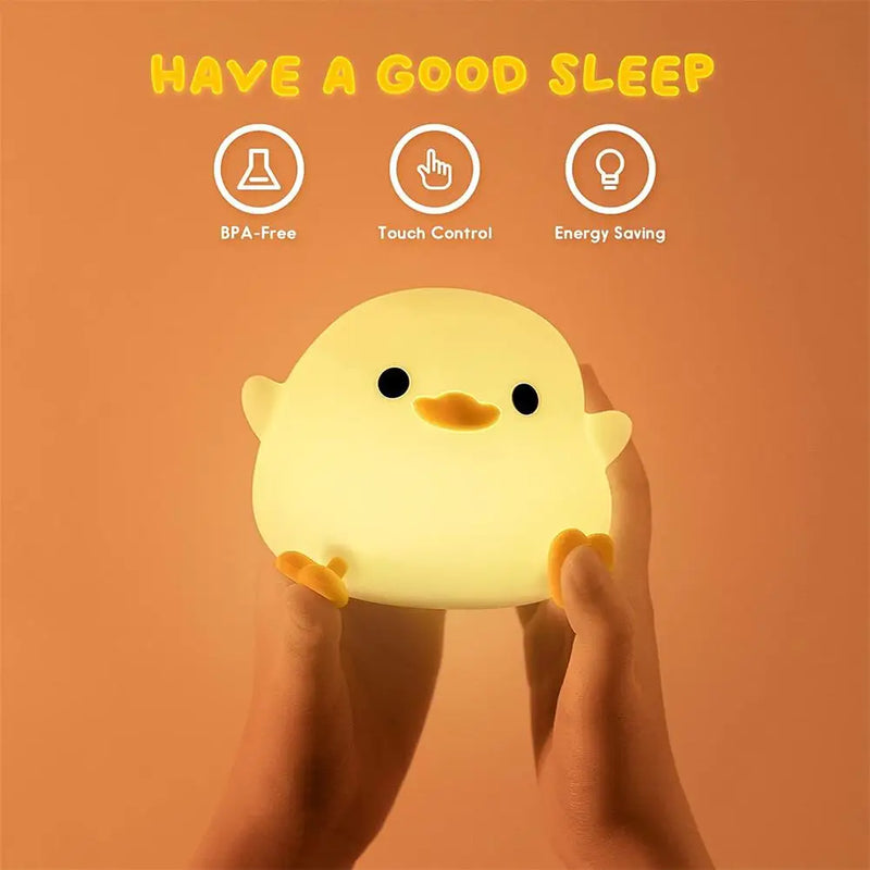 Axya Bean Duck Night Light: Touch Sensor Rechargeable Lamp for Bedroom and Living Room