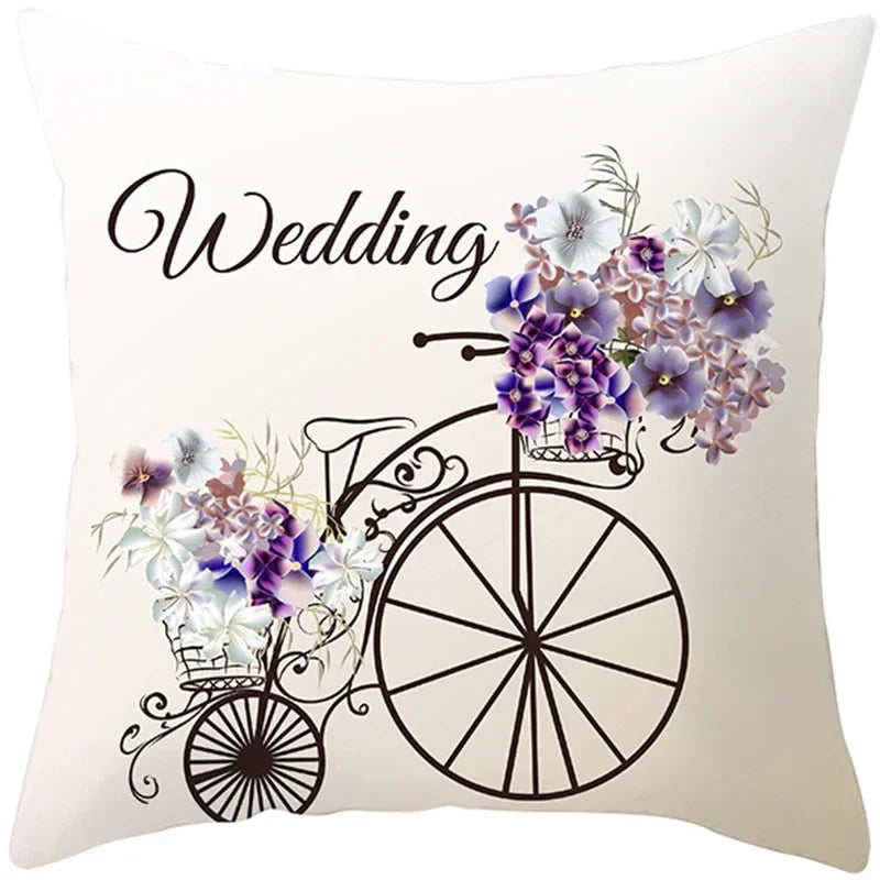 Axyaa Valentine's Day Parchment Pillow Set for Home Sofa, Square Pillowcase