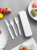 Axyaa Portable Cutlery Set: Plastic Knife, Fork & Spoon - Reusable for School, Outdoor, Camping