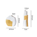 Axyaa Geometric Gold Stripes Ceramic Flower Vase - Room Decoration & Hydroponics
