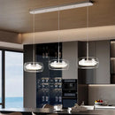 Axyaa Clear Glass 3-Light Pendant for Dining Room, Kitchen Island