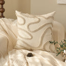 Axyaa Chenille Floral Pillow Cover 45x45cm in Beige Brown Pink Orange