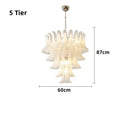 Axyaa Glass Petal Chandelier: Modern Multi-Tier Pendant Lamp for Dining Room, Bedroom, and Kitchen
