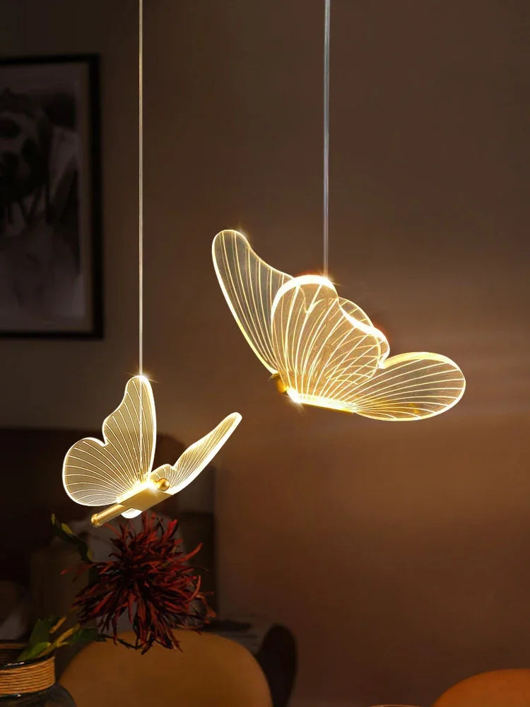 Axyaa Transparent LED Butterfly Chandelier for Home Decor and Lighting