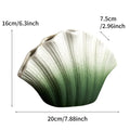 Axyaa Shell Ceramic Vase Deco, Elegant Vintage Flower Arrangement