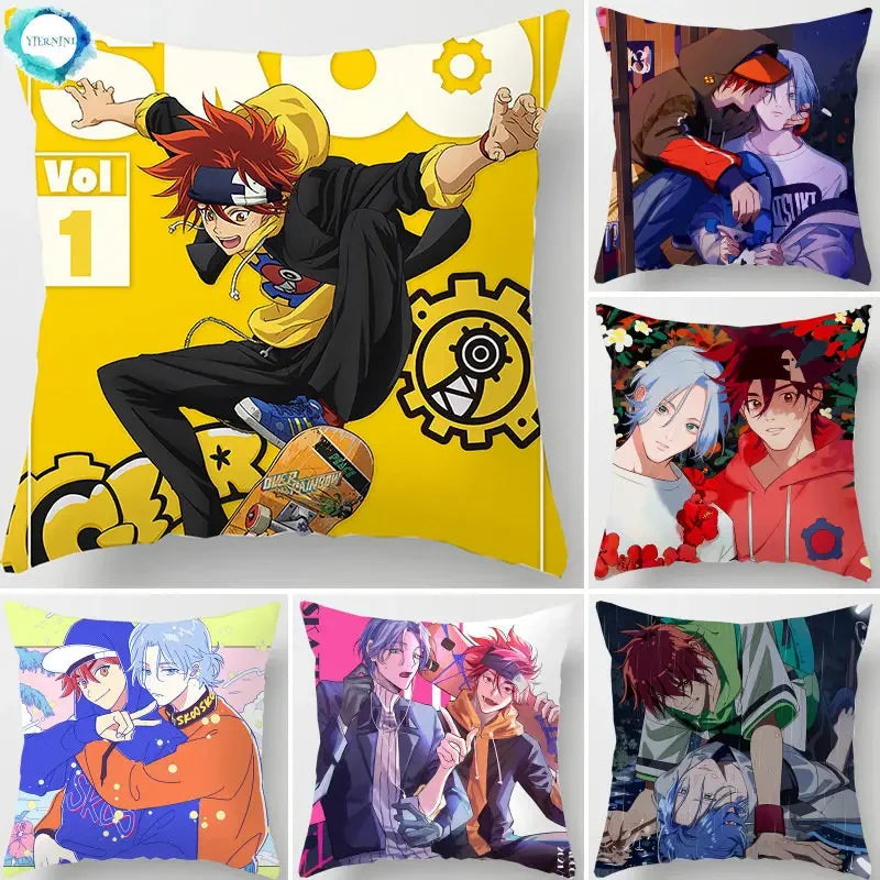 Axyaa SK8 Reki Kyan Miya Langa Pillow Case - Home Decor Cartoon Throw Pillowcases
