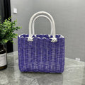 Axyaa Imitation Rattan Storage Basket with Handle Home Decor Handbag