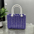 Axyaa Imitation Rattan Storage Basket with Handle Home Decor Handbag