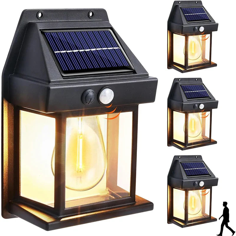 Axyaa Solar Wall Lamp: Waterproof Tungsten Filament Induction Light for Garden