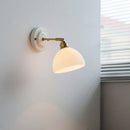Axyaa White Glass LED Wall Light with Pull Chain Switch for Bedroom, Living Room, or Stairway