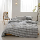 Axyaa Washed Cotton Grid Duvet Cover, Single Size 150*200cm Queen
