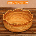 Rattan Basket Snack Bread Fruit Tray by Axyaa