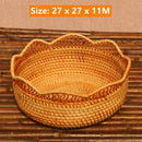Rattan Basket Snack Bread Fruit Tray by Axyaa