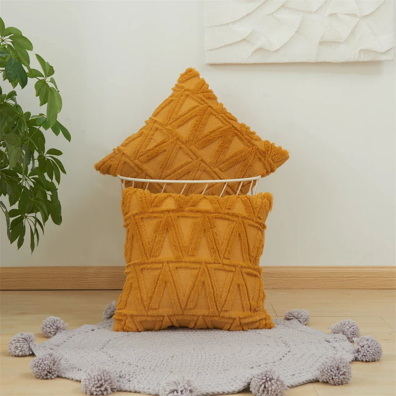 Axyaa Short Plush Pillow Cover Set for Autumn Home Decor