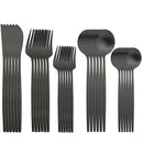 Axyaa 30-Piece Gold Stainless Steel Cutlery Set - Matte Flatware Silverware Kit
