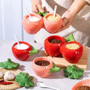 Axyaa Ceramic Strawberry Oil Pot Seasoning Jar Sugar Chili Soy Sauce Bottle