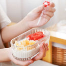 Axyaa Nordic Ribbed Glass Snack Dessert Bowl 400ml - Small Oval Shape