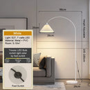 Axyaa Modern LED Fishing Floor Lamp in Gold, Black, or White Finish