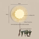 Axyaa Cotton LED Wall Lamps Pull Chain Switch Yellow Travertine Modern Nordic Lighting
