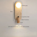 Axyaa Mid Century Modern LED Wall Lights Adjustable Switch Yellow Travertine Bedroom Lamps