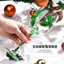 Axya Festive Glass Tree Wine Cup - Handdrawn Christmas Goblet