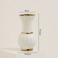 Axyaa Elegant White Ceramic Vase with Water Nourishing Rose Flower Arrangement