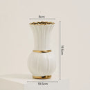 Axyaa Elegant White Ceramic Vase with Water Nourishing Rose Flower Arrangement