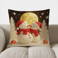 Axyaa Snowman Moon Deer Christmas Pillow Cover