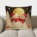 Axyaa Snowman Moon Deer Christmas Pillow Cover