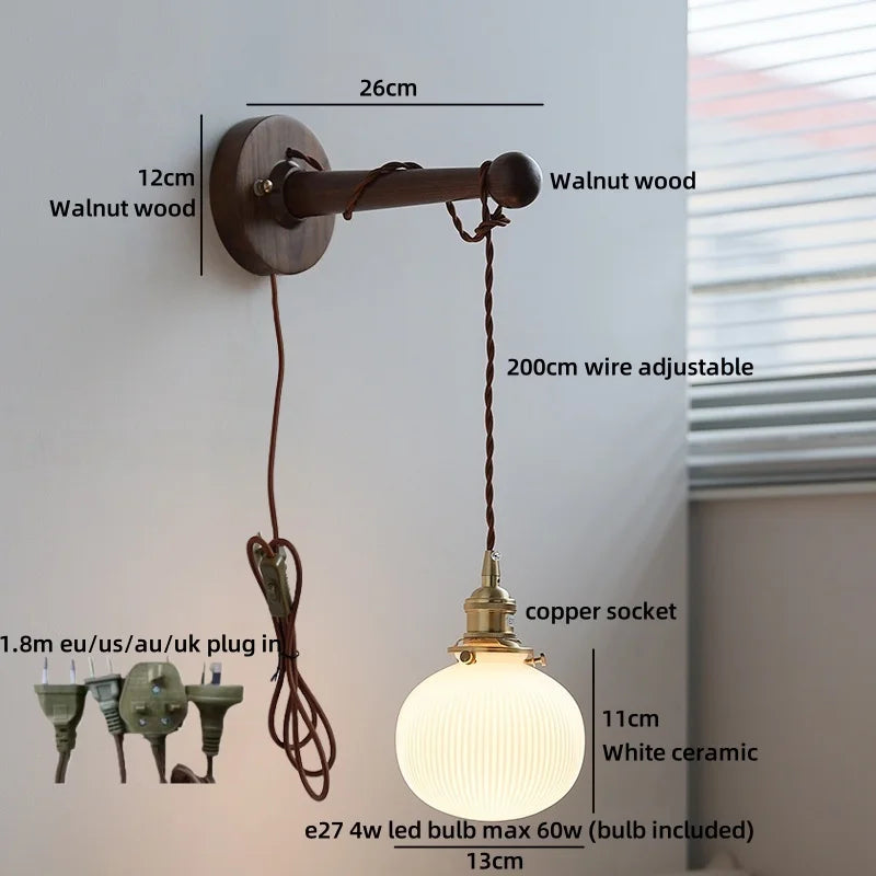 Axyaa White Pumpkin Glass LED Wall Light for Home Lighting Fixture