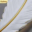 Axyaa White Feather LED Wall Lamp - Elegant Home Lighting for Various Spaces