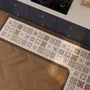 Axyaa Retro Floral Pattern Kitchen Carpet - Non-slip Waterproof Rug