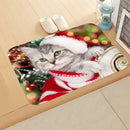 Axyaa Christmas Cat Dog Print Animal Door Mats Non-Slip Floor Home Decoration