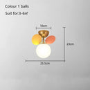 Axyaa Kids Room LED Ceiling Light Fixture Glass Ball Color Chandelier